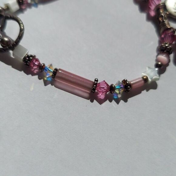 Swarovski Crystal & Silver Breast Cancer Awareness Bracelet - Picture 6 of 8
